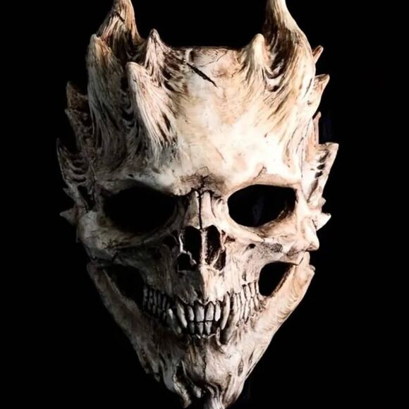 Skeleton Skull Demon Warrior Ghost Halloween Grim Reaper Horror Mask - NEW - Picture 1 of 5